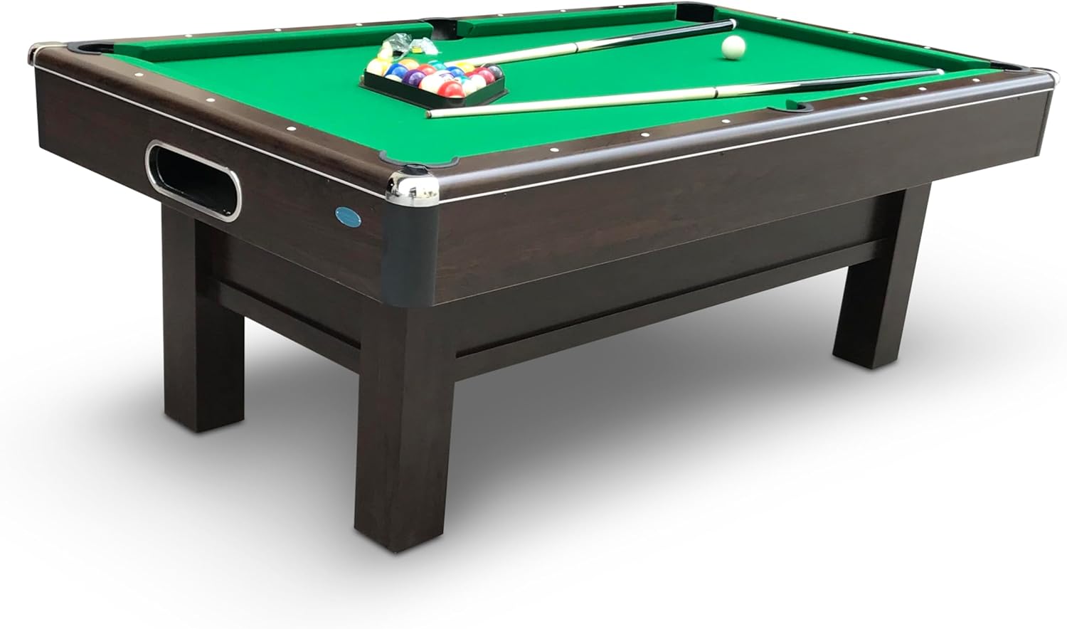Cambridge 7 Ft Pool Table - 110kg, Brown/Green | Elegant Wood Finish & Green Felt | Automatic Ball Return | Perfect for Pubs & Games Rooms | Classic Design | Billiards & Pool
