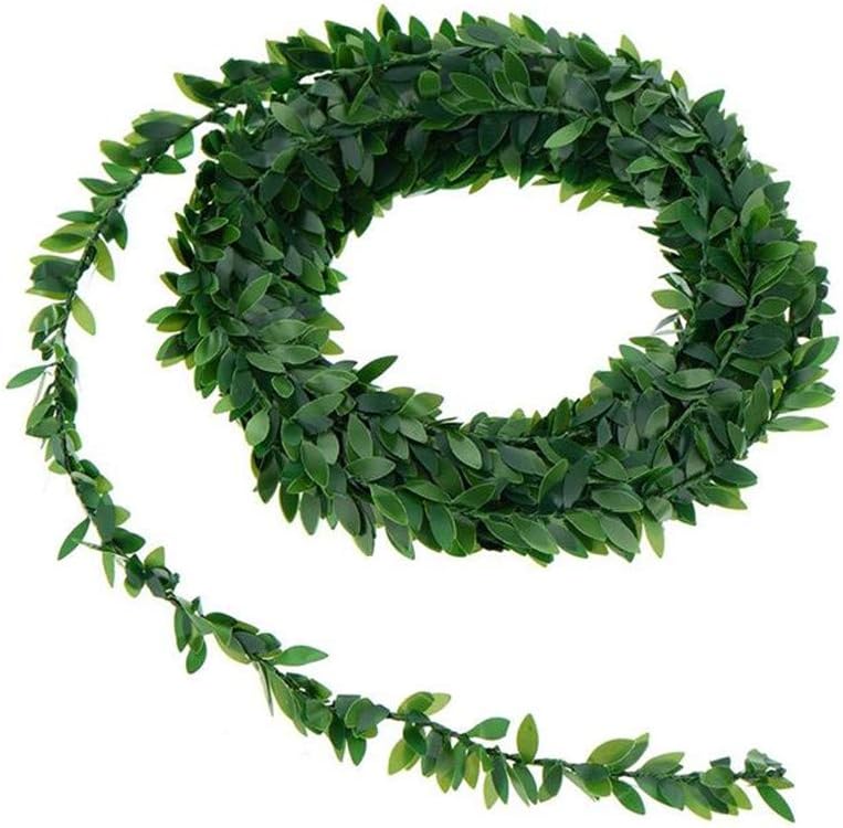 Ruick Artificial Ivy Garlands Green Leaves 7.5 M / 24.6Ft Realistic Fake Aesthetic Hangin Vines for Home Garden Accessories Wedding Party Wall Decor
