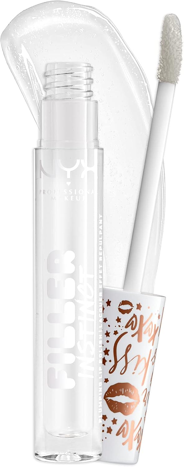 NYX Professional Makeup Filler Instinct Plumping Polish, Shimmery Lip Gloss, Hydrating & Conditioning, Vegan Formula, 2.5 ml, Shade: Let's Glaze