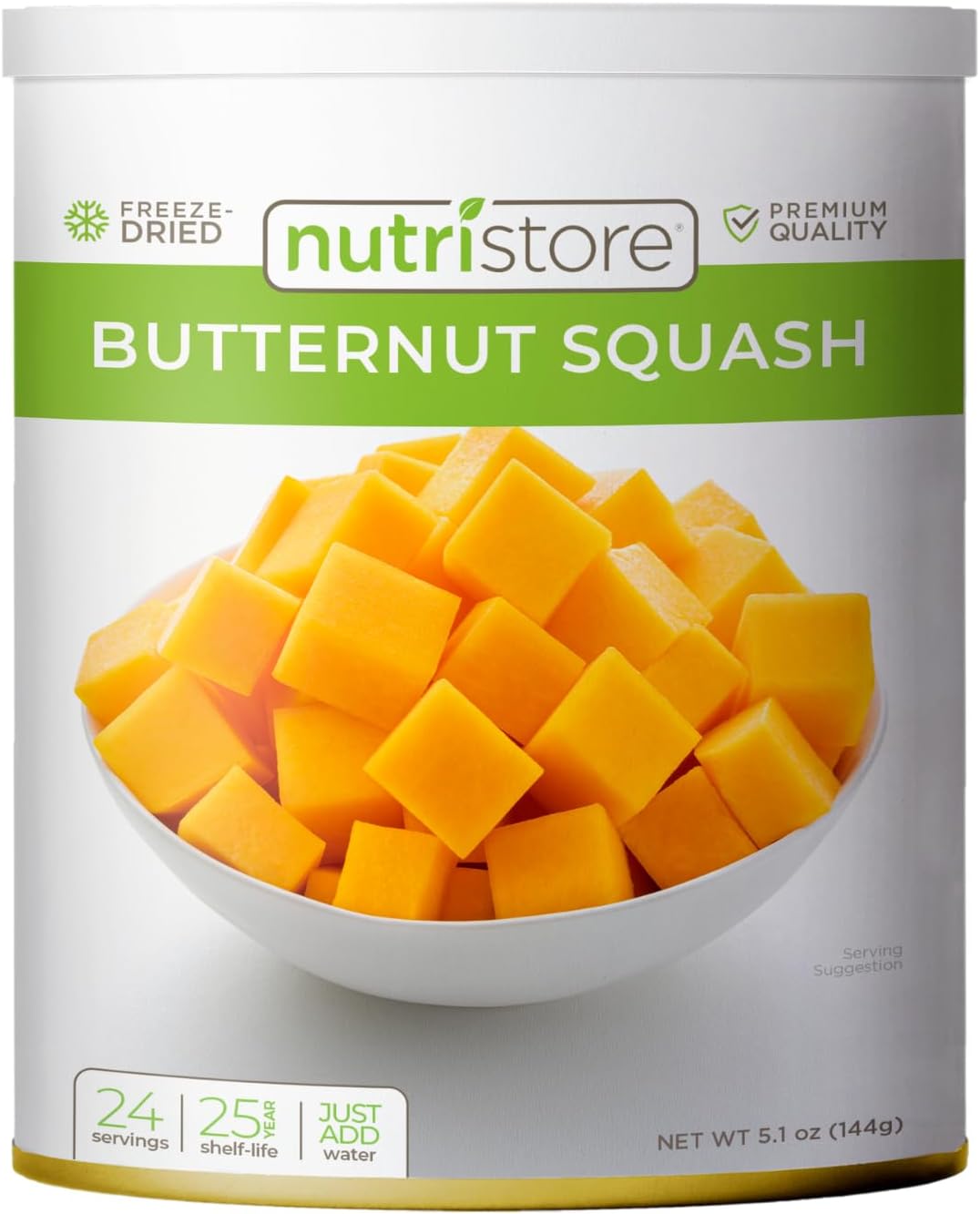 Nutristore Freeze Dried Butternut Pumpkin, Perfect Healthy Snack, Emergency Surveillance, Amazing Taste and Quality, 25 Year Shelf Life (Pack of 1)