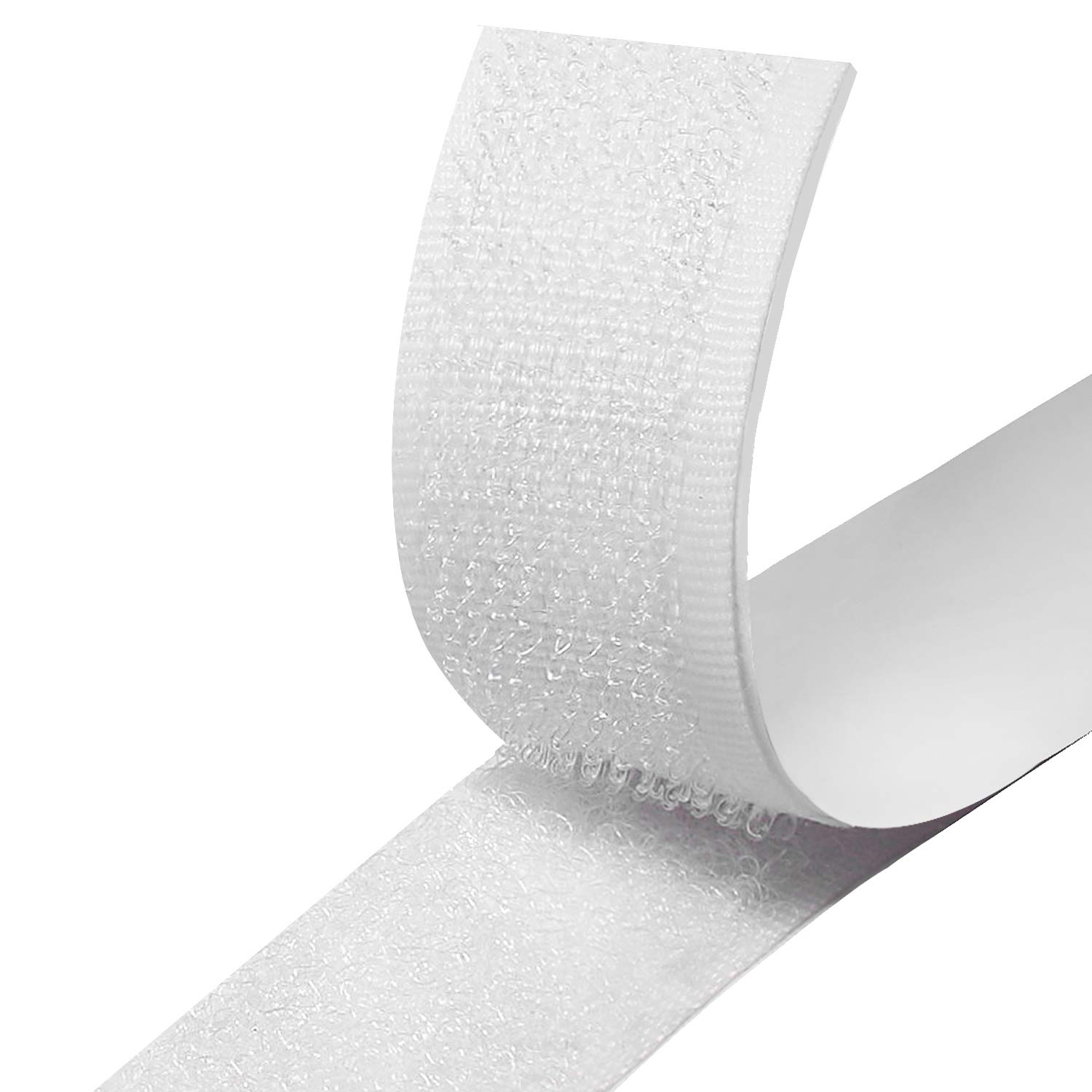 Hook and Loop Strip Tape, 8M Self-Adhesive Sticky Back Fastening Tape, 20mm Wide (White)