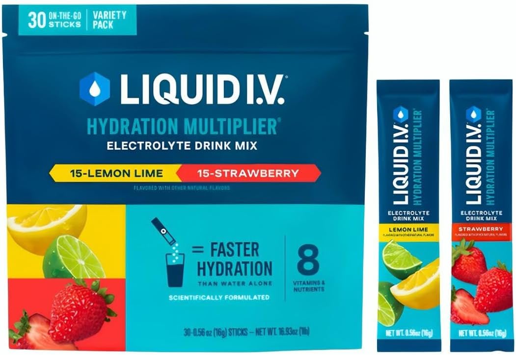 Liquid I.V. Hydration Multiplier Electrolyte Drink Mix, Variety, 0.56 Oz, 30 Ct
