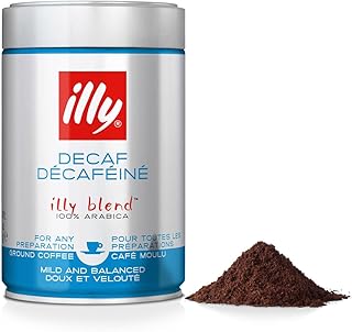 Illy decaffeinated ground coffee, 8.8oz can.