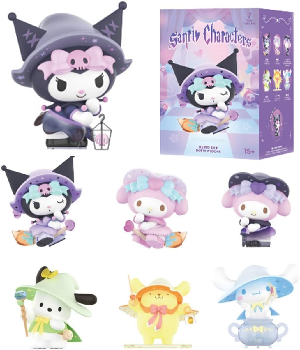 MINISO Sanrio Characters Blind Box, 2.5Inch Sanrio Wizard Series Figures, Cute Sanrio Collectible Character Blind Box, Blind Box Figures with My Melody Cinnamoroll Pochacco Pompompurin Kuromi Toy Gift
