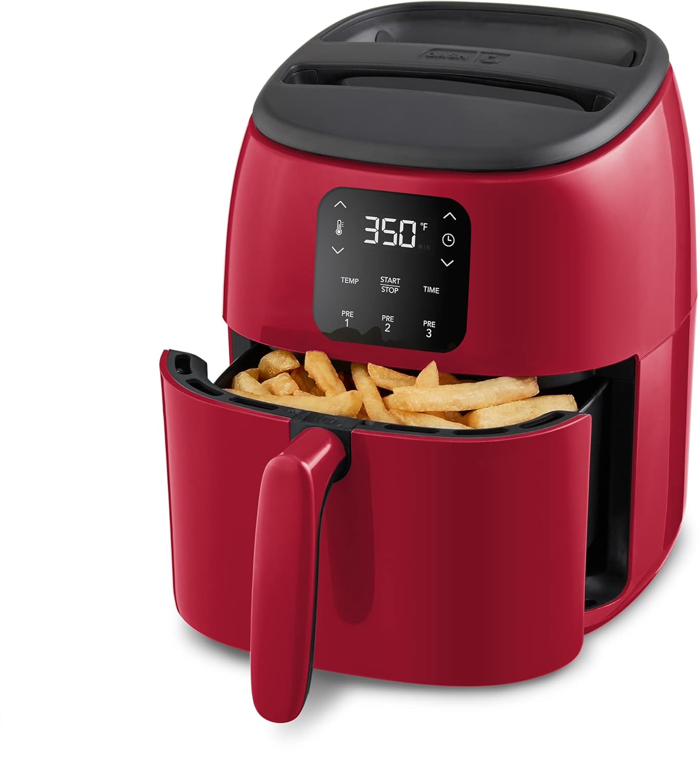 DASH Tasti-Crisp™ Electric Air Fryer Oven, 2.6 Qt., Red – Compact Air Fryer for Healthier Food in Minutes, Ideal for Small Spaces - Auto Shut Off, Digital, 1000-Watt
