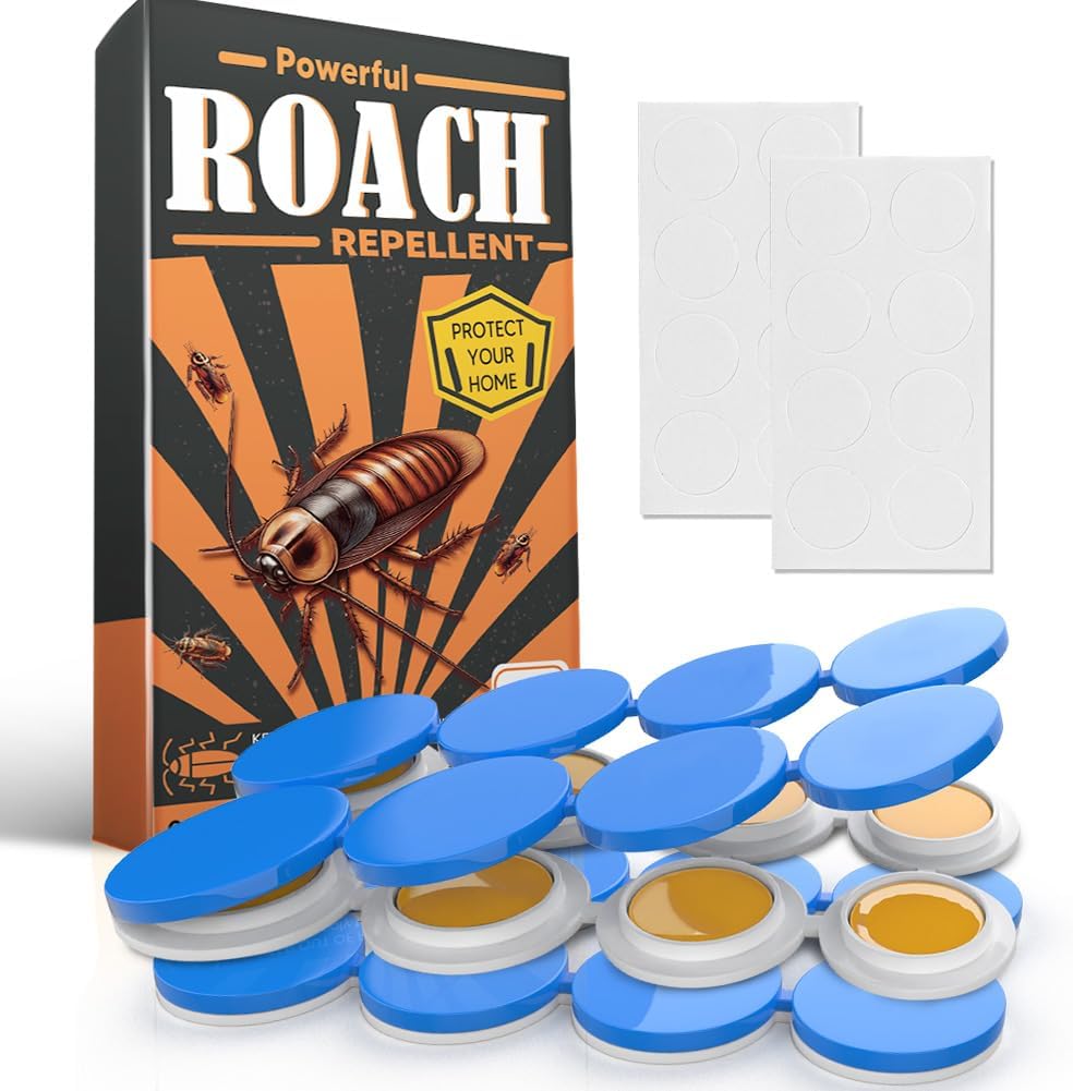 Roach Repellent Indoor, Pet Safe Cockroach Repellent, Cockroach Deterrent, Roach Control, Roaches Away, Get Rid of Cockroaches, Easy to Use, Ideal for Hidden Areas-16P