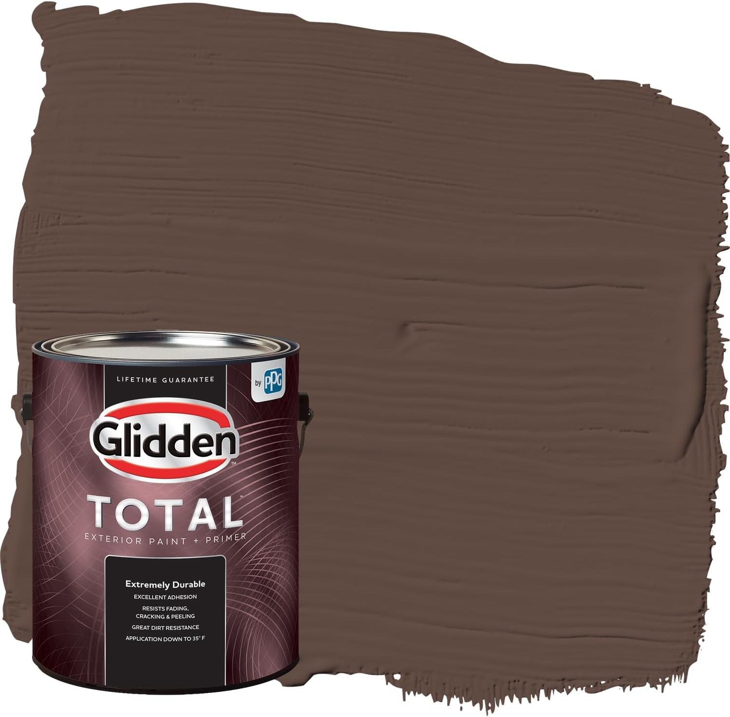 Glidden Total Exterior Paint & Primer All-in-One, Little Bear/Brown, Satin, 1 Gallon