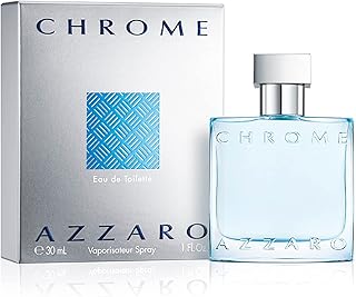 Azzaro Chrome Eau de Toilette - Fresh Aquatic Mens Cologne - Citrus, Woody, Musky Fragrance -Fresh Notes of Bergamot - Everyday Wear - Classic Summer Beach Scent - Luxury Perfumes for Men