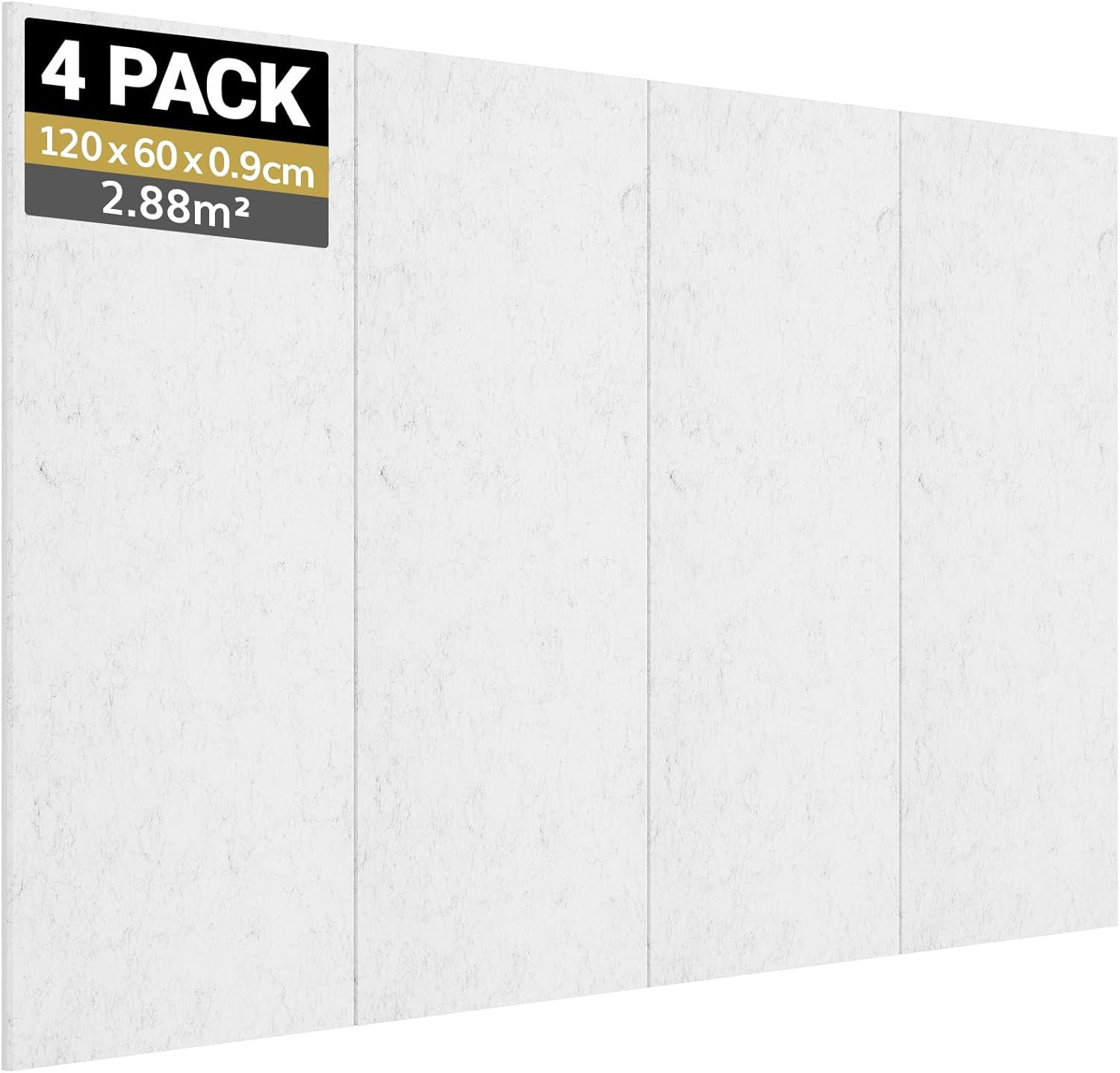 TONOR 4PCS Acoustic Panels, 47.2'' x 23.6'' x 0.35'', Full Self-Adhesive Soundproof Wall Panels, Sound Absorbing Panels for Noise and Echo Reduction, Acoustic Treatment for Studio, Home, Office, White