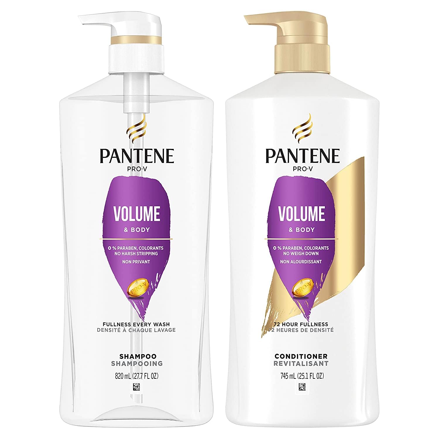 Pantene Shampoo, Conditioner and Hair Treatment Set, Volume & Body for Fine Hair, Safe for Color-Treated Hair