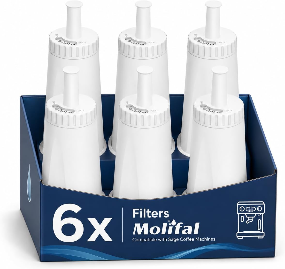 6 Pack Replacement Water Filter for Breville Espresso Machine