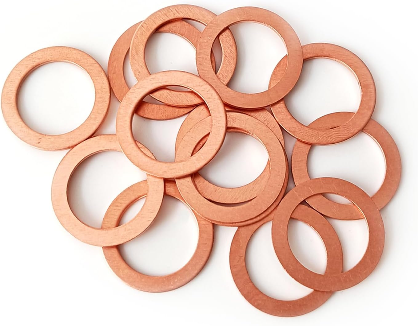 15 Pcs Oil Drain Plug Gasket - 14mm OEM Copper Oil Drain Plug Washer Gaskets - Compatible/Replacement for Mercedes Oil Crush Washer OEM PN Part#: 007603-014106