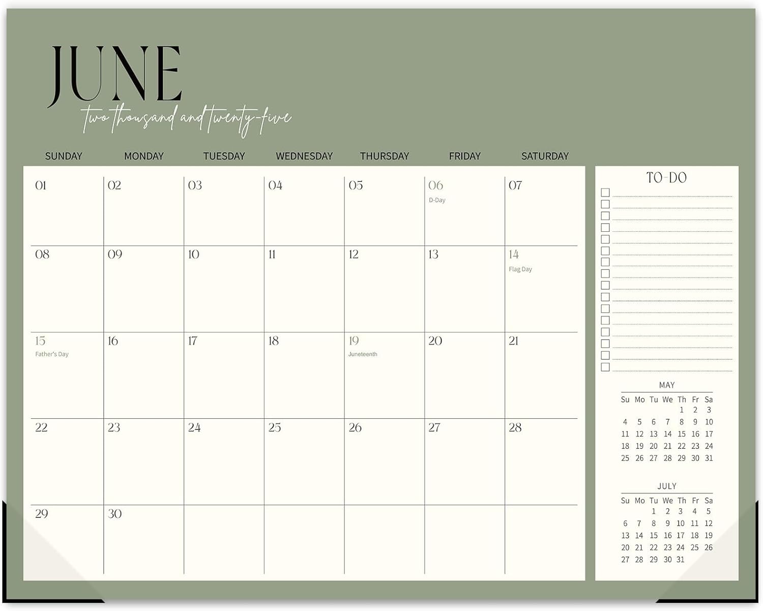 Guasslee Desk Calendar 2025-2026, 19-Month School Year Desk/Wall Calendar, 2025 Jun-2026 Dec, 2025 14" X 11" Monthly Planner With Thick Paper For Office Home School Organizing