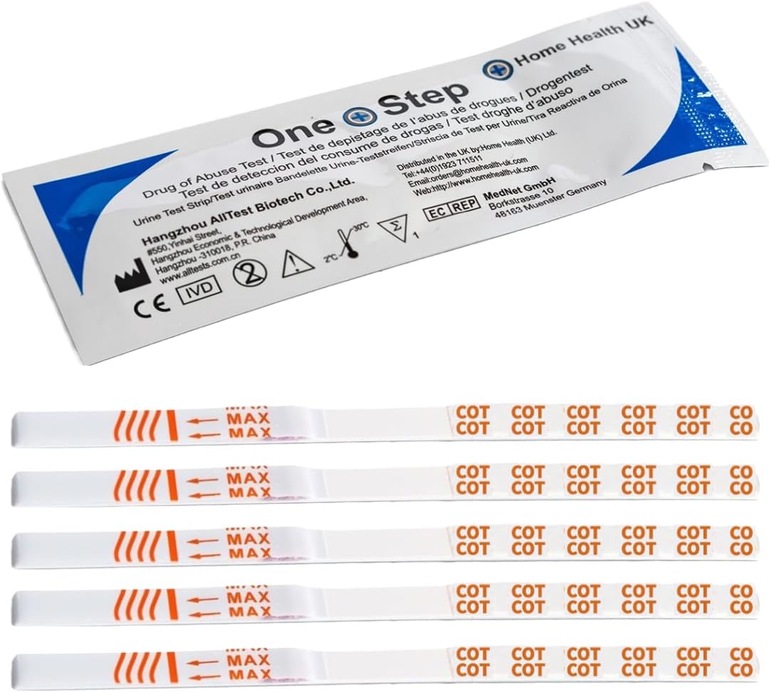 5 x Cotinine Drug Testing Kits Nicotine Urine Test Strips One Step (5 Tests)