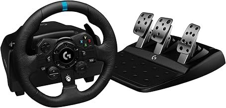 Logitech G923 Racing Wheel and Pedals for Xbox Series X|S, Xbox One and PC featuring TRUEFORCE up to 1000 Hz Force Feedback, Responsive Pedal, Dual Clutch Launch Control, and Genuine Leather Wheel Cover