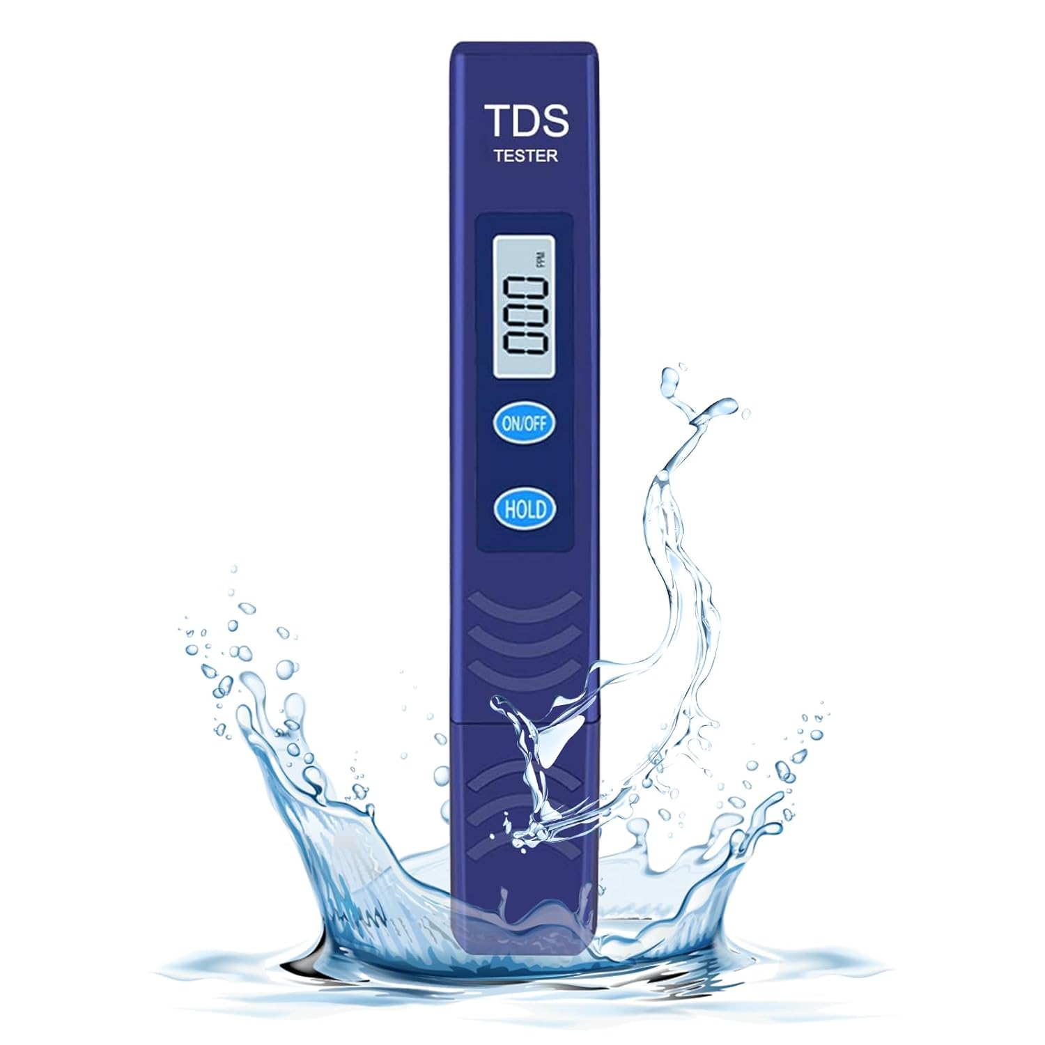 TDS Meter, Electronic Water Tester with 0-9990 PPM Measurement Range, Hand Held Digital Water Test Pen for Farming, Aquariums, Pools, Household Drinking Water (Blue)