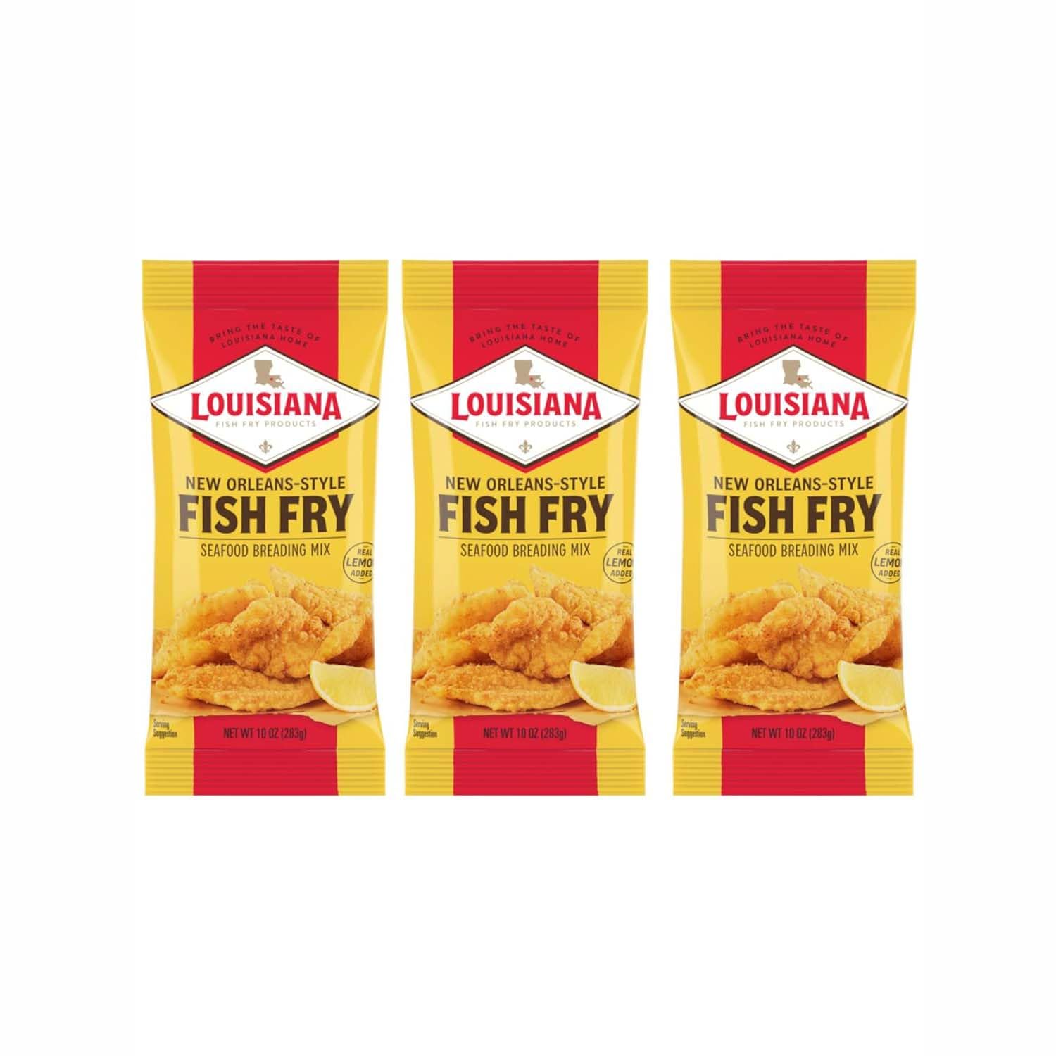 Louisiana Fish Fry Products New Orleans Style Lemon Fish Fry, 10 oz (Pack of 3)