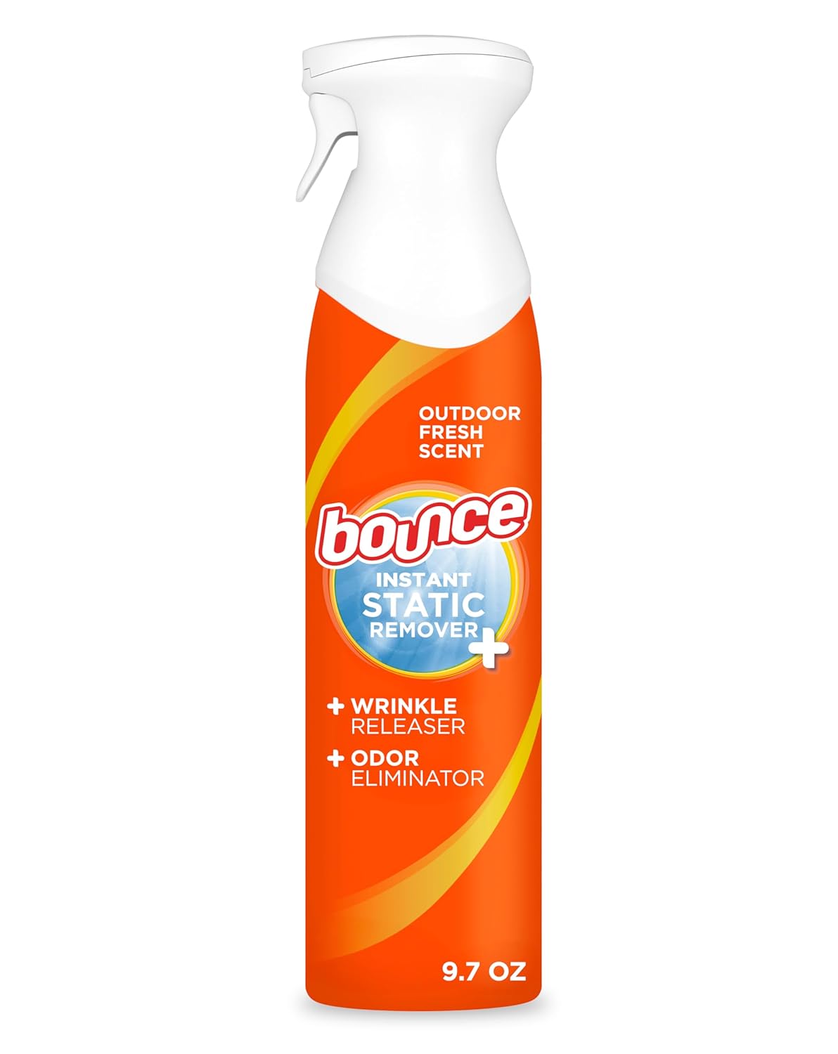 Bounce Anti Static Spray, 3 in 1 Instant Anti Static Spray & Instant Wrinkle Release, Odor Eliminator and Fabric Refresher Spray (9.7 Fl Oz, Pack of 1)
