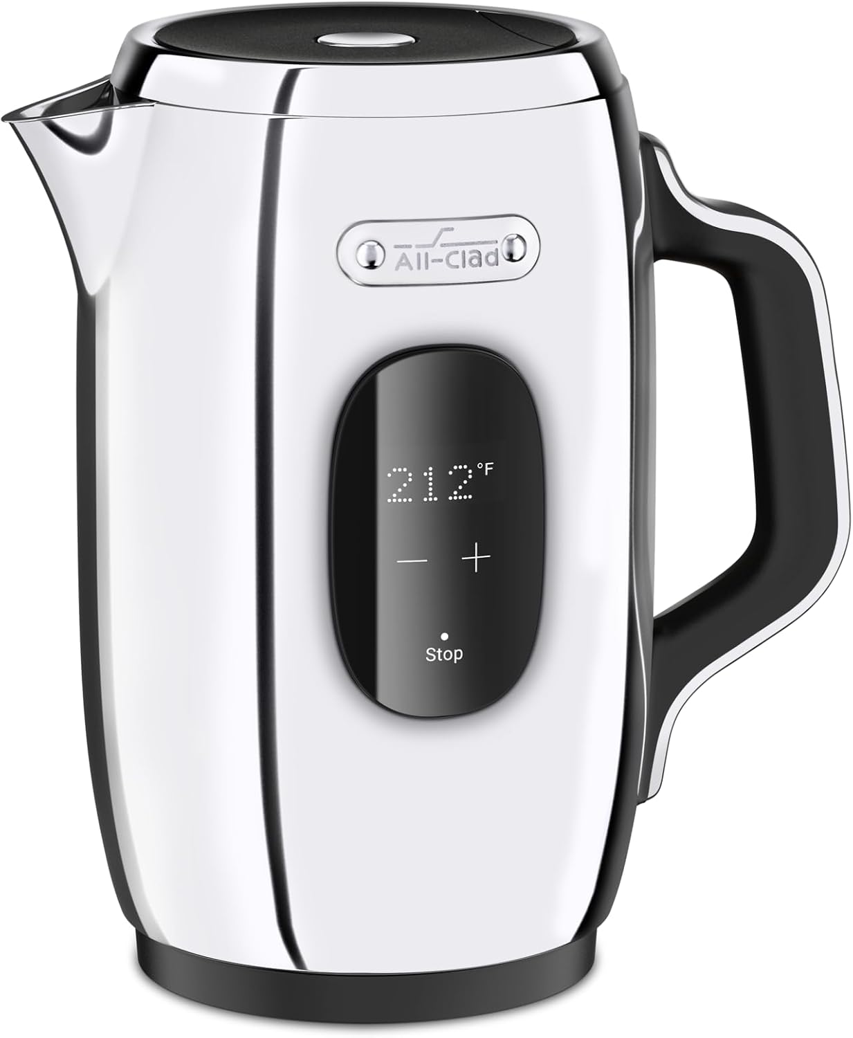 All-Clad Stainless Steel Kettle 1.5 Liter Keep Warm Function 1500 Watts Adjustable Temperature, Safe to Touch, Fast Boiling, Silver