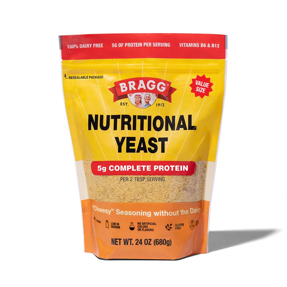 Bragg Nutritional Yeast Seasoning Flakes 24 oz - Vegan Dairy-Free Cheese