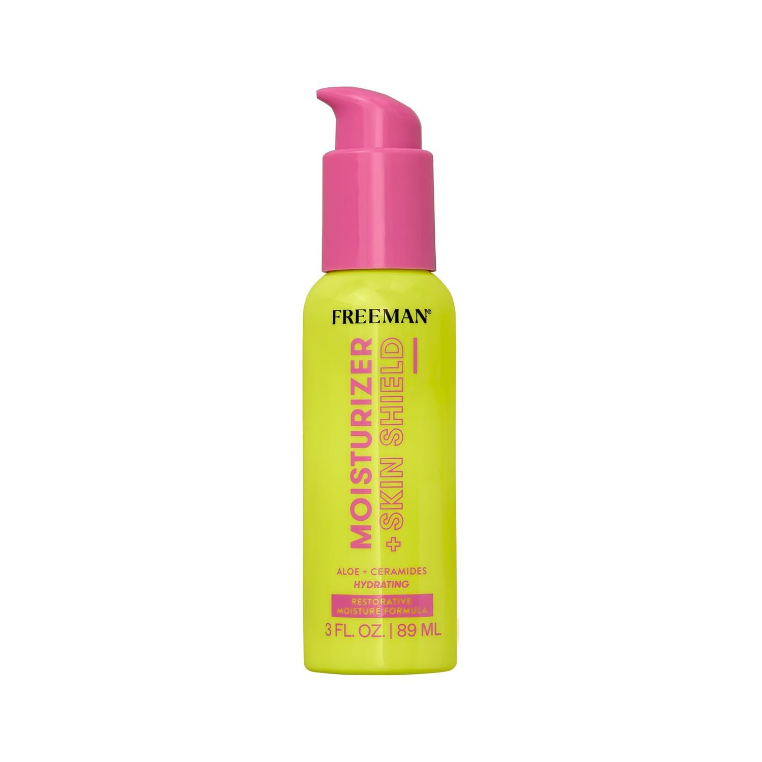 Freeman Restorative Moisturizer + Hydrating Skin Facial Shield, Lightweight Face Serum, Infused With Aloe Vera & Ceramides, Soothes & Calms, Relieves Dry Skin, 3 fl.oz./ 89 mL Bottle