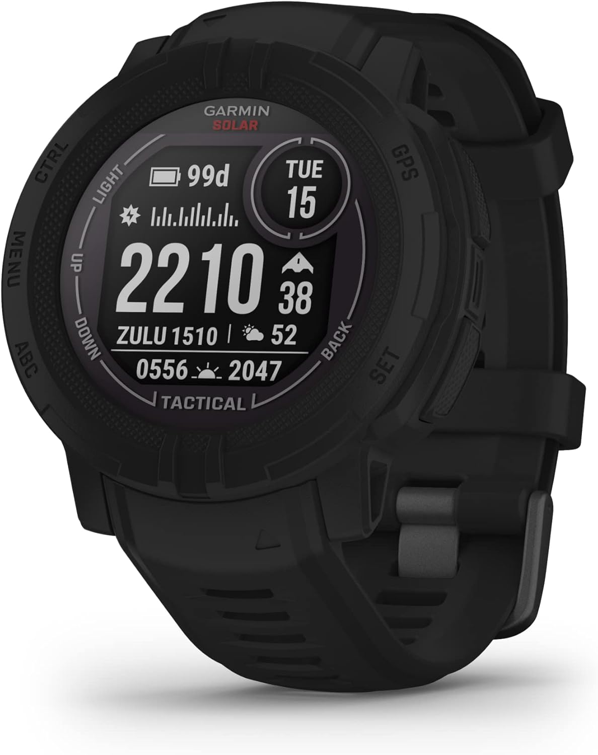 Garmin Instinct 2 Solar, Tactical-Edition, Rugged Outdoor Watch with GPS, with Solar Charging Capabilities, Built for All Elements, Multi-GNSS Support, Tracback Routing and More, Black