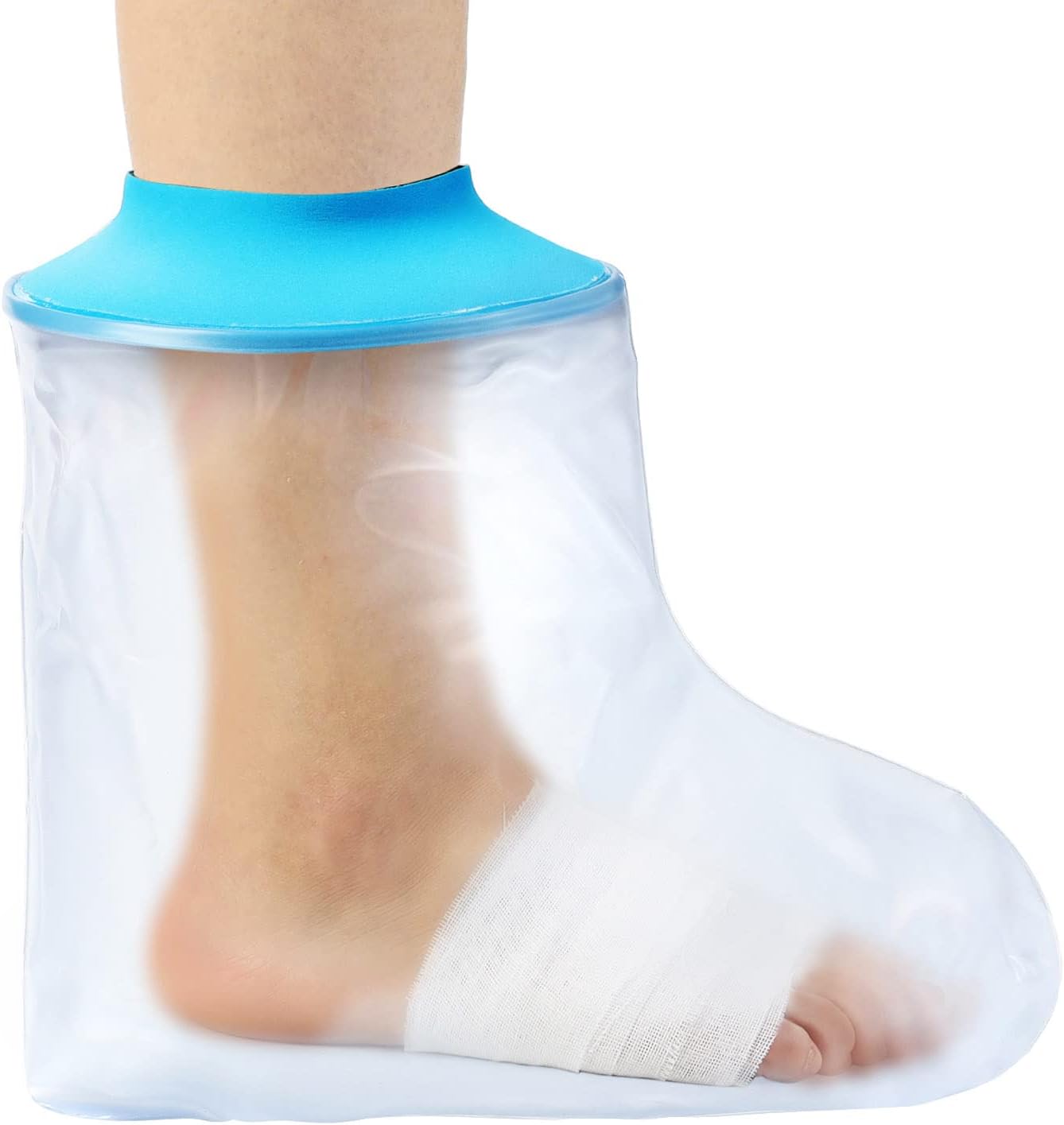 Waterproof Foot Cast Wound Cover Protector for Shower Bath, Watertight Cast Bag Covers for Broken Surgery Foot, Ankle Wound and Burns Adult 100% Reusable