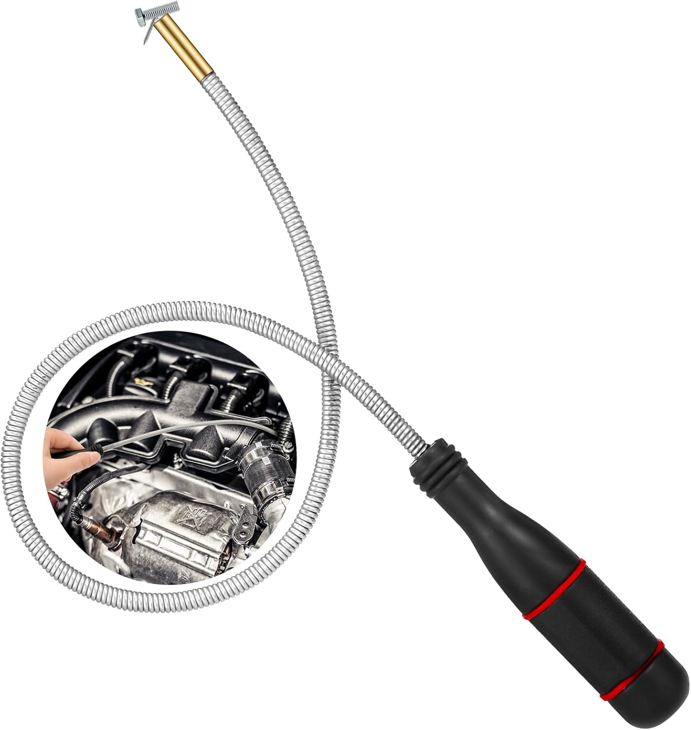 RosewineC 60 CM Flexible Magnetic Pick Up Tool,Telescopic Magnet with 500mm Flexible Gooseneck,Portable Magnet Handheld Tool for Picking Up Small Parts and Metal Objects