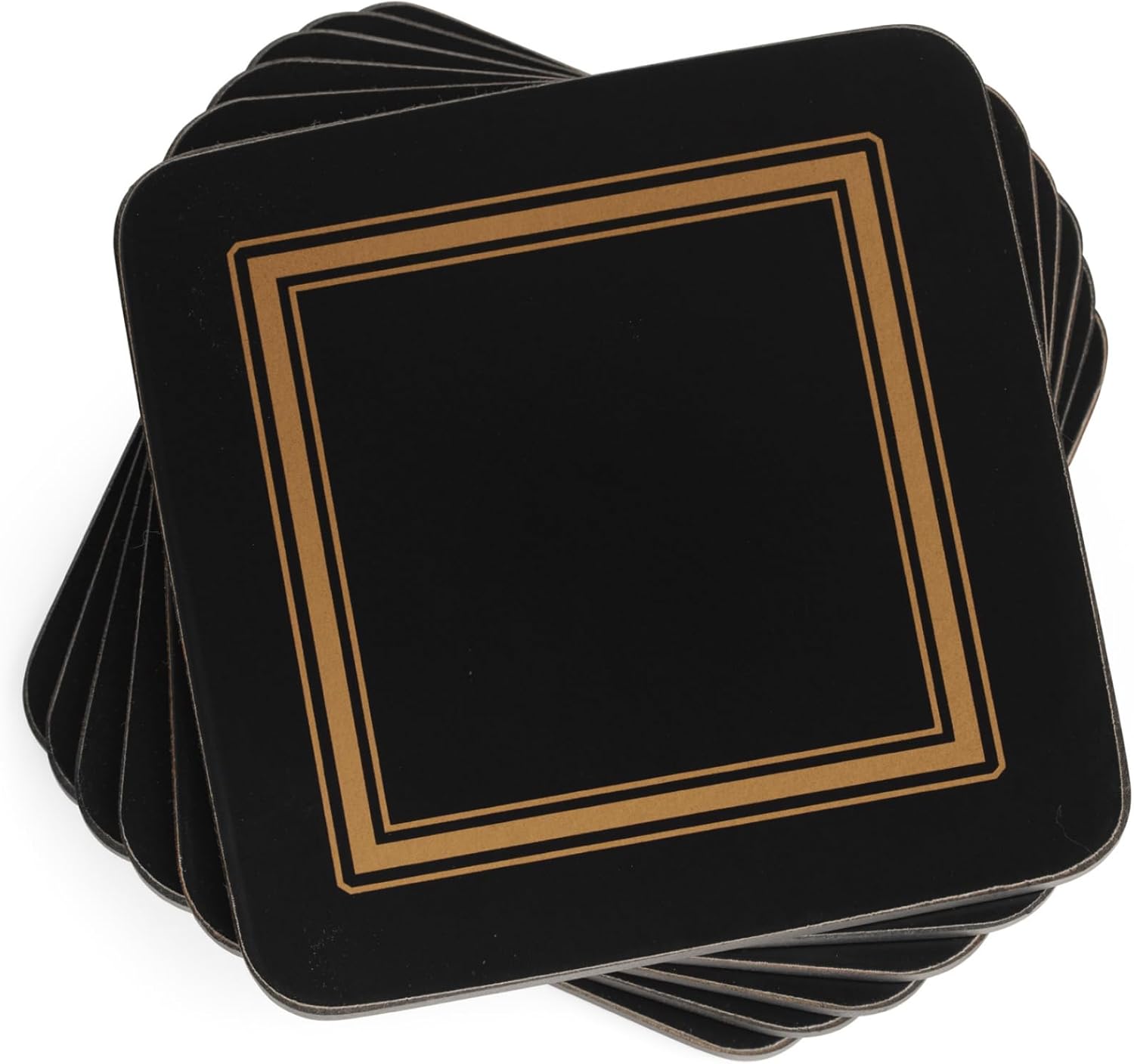 Pimpernel Classic Series Coasters, Set of 4 – 4" Square Drink Mats with Decorative Art Print, Heat & Stain Resistant Lacquer Finish, Durable Cork-Backed Board for Dining & Coffee Table