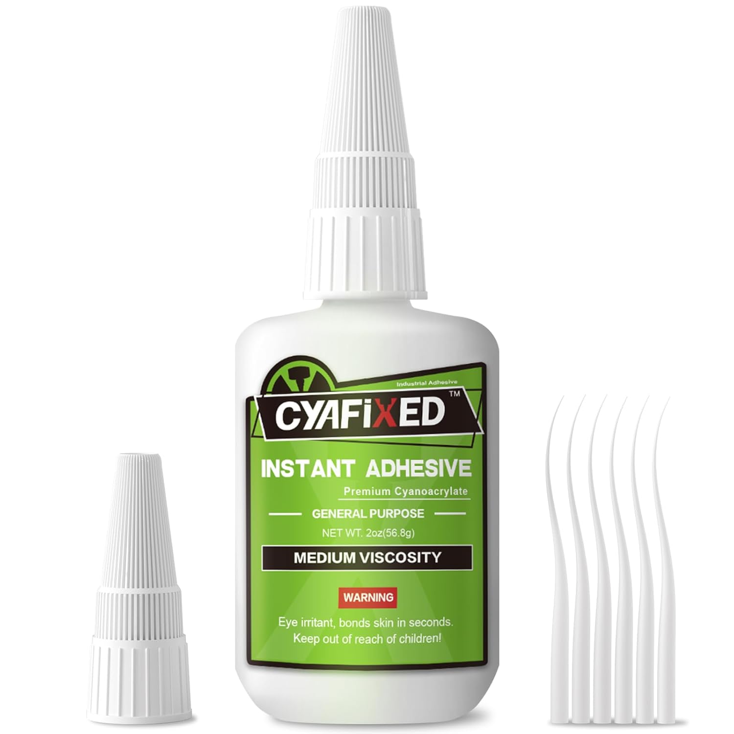 Medium Super Glue Kit, 56.8 Gram (2oz) CA Glue with Anti-Clog Cap & Microtips for Woodworking, 3D Printing, Aquarium, Crafts, Plastic – Instant Cyanoacrylate Adhesive Repair Shoe, Ceramic, Glass