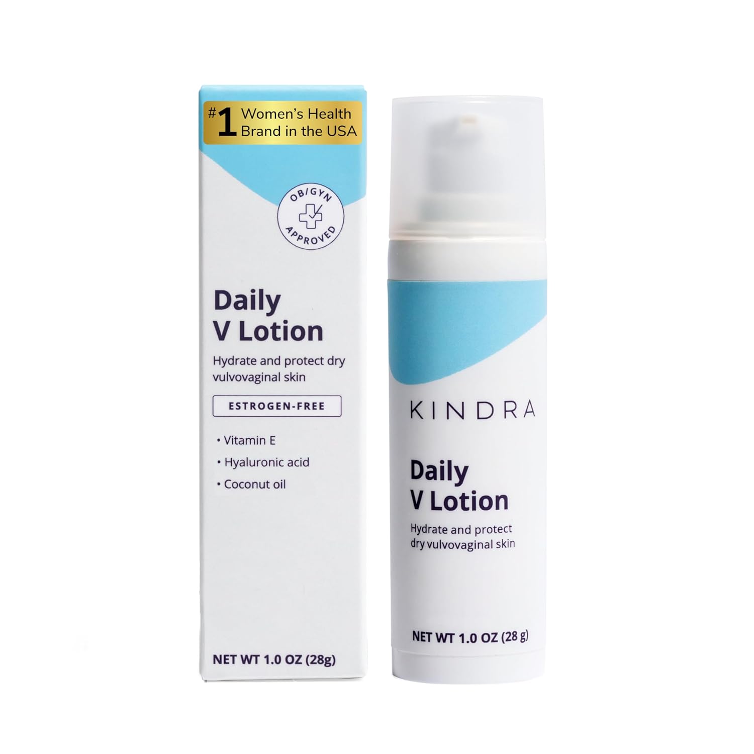 Kindra Daily V Moisturizer Lotion - FSA HSA Eligible Vaginal Cream For Vaginal Dryness And Discomfort - Hormone Free, Gyn Tested, pH-balanced, Doctor Recommended - 60 Applications