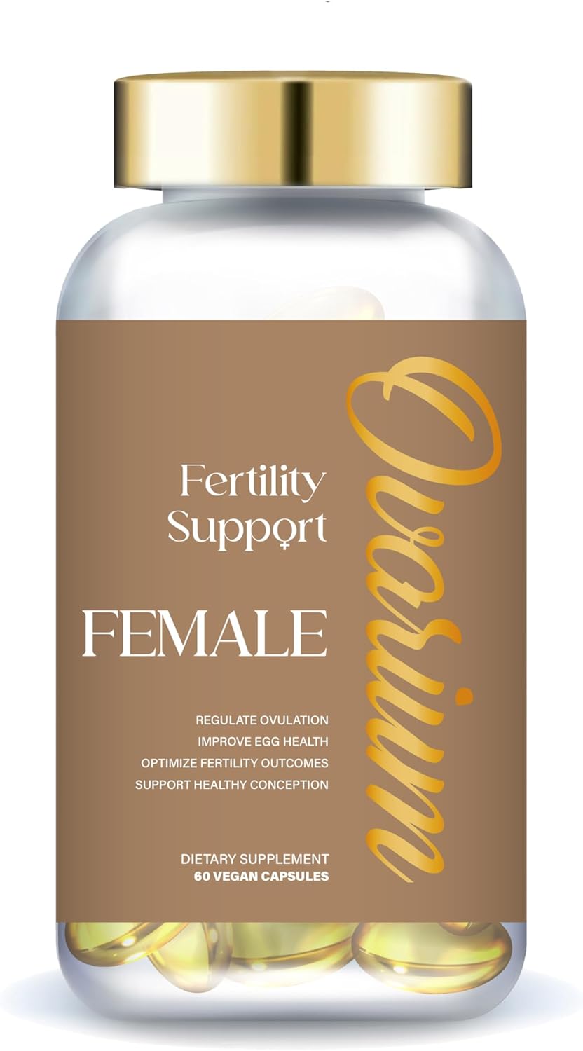 Ovarium® Fertility Support Supplement - Female Blend - Vegan Multivitamin w/Black Tea Extract, DHA, Omega-3, Chasteberry, & Folate - Supports Healthy Conception & Improves Egg Health (60 Capsules)