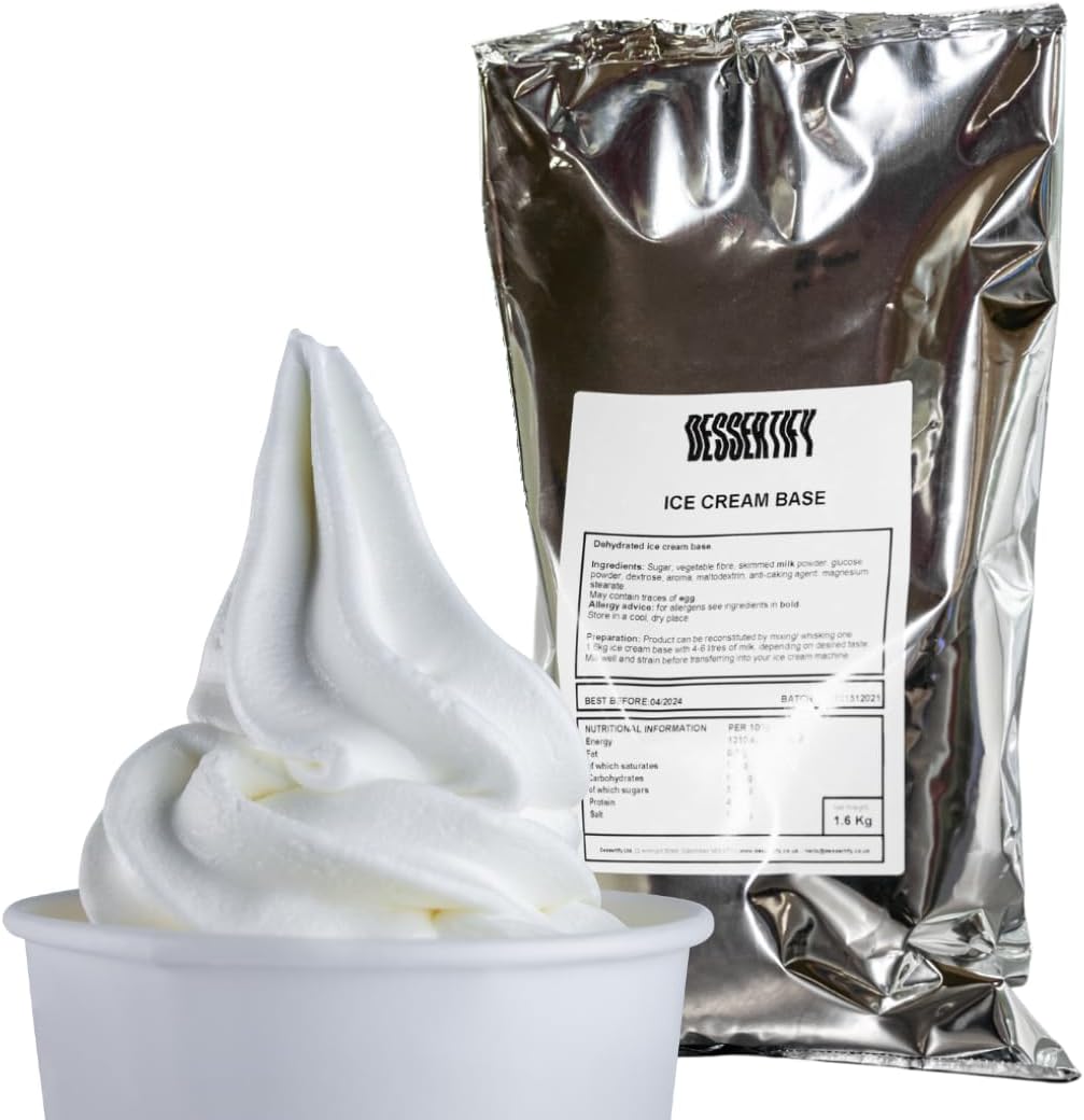 Classic Ice Cream Powder Mix 1.6Kg - Luxury Soft Serve - Superior Creamy Taste - Use Commercially Or at Home - Up to 128 Servings (1)