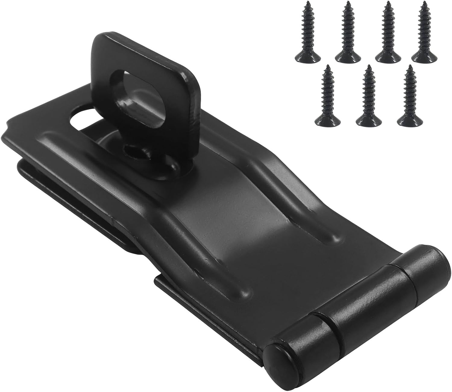 3-1/2" Swivel Staple Safety Hasp, Black, 1Pcs