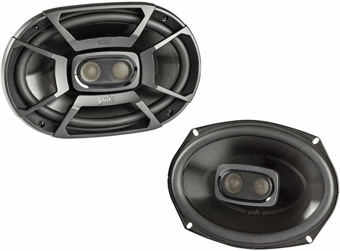 Polk Audio DB692 DB+ Series 6" x 9" Coaxial Speaker for Car & Marine, 3-Way Boat & Car Audio Speaker, 30-22kHz Frequency Response, Polypropylene Woofer Cone & 1/2" Silk Dome Tweeter, Easy Installation