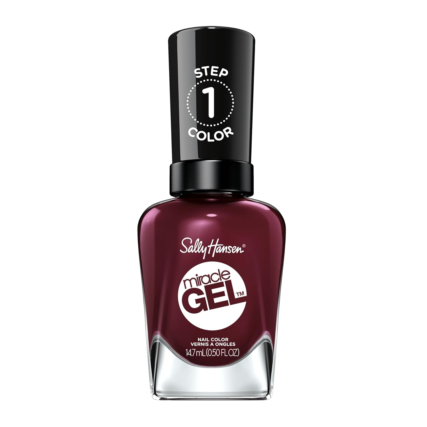 Sally Hansen Miracle Gel, Wine Stock, Long Lasting, Gel-Like Formula, No UV Lamp Needed, Opaque, Shiny Red Nail Polish