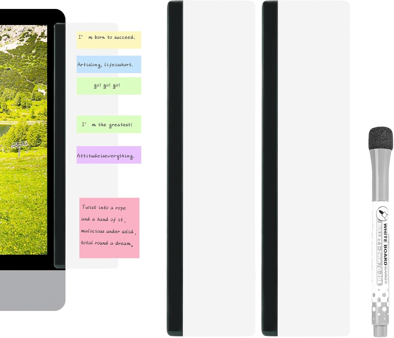 Monitor Memo Board 2 Pcs Acrylic Message Memo Boards for Computer Monitors Screen Home Office Desk Accessories with one pen