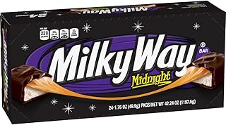 MILKY WAY Candy Midnight Dark Chocolate Bars Bulk Pack, Full Size, 1.76 Bar (Pack of 24)