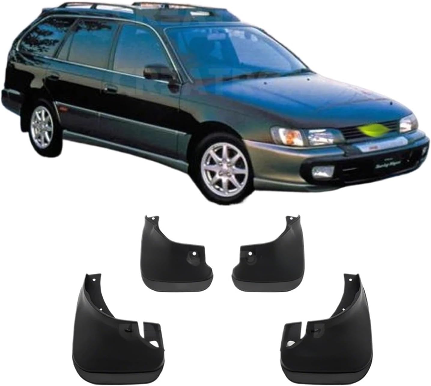 4PCS Mud Flaps Mudguards Splash Guards Fender Protectors Compatible with Toyota Corolla AE100 AE101 AE102 1993 1994 1995 1996 1997 1998 Front Rear Fender Bolt-On Auto Accessories(Hatchback)