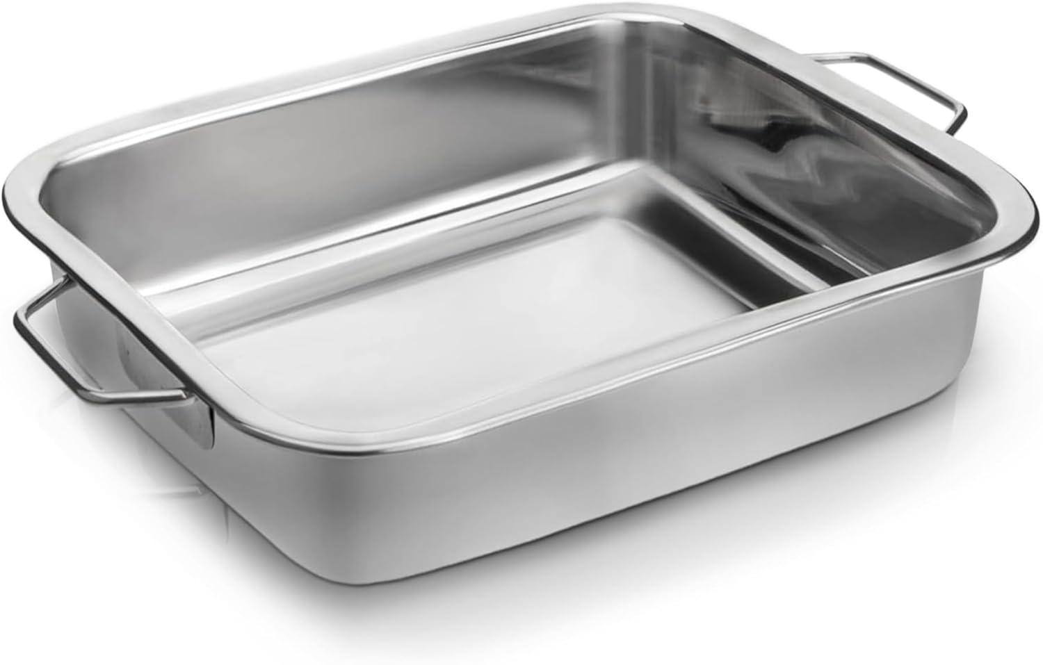 Stainless Steel Roasting Pan with Raised Bottom – 25cm Durable Roaster & Baking Tray, Oven Safe, Reinforced Rim, Even Heat Distribution, Perfect for Meats & Vegetables, Dishwasher Safe
