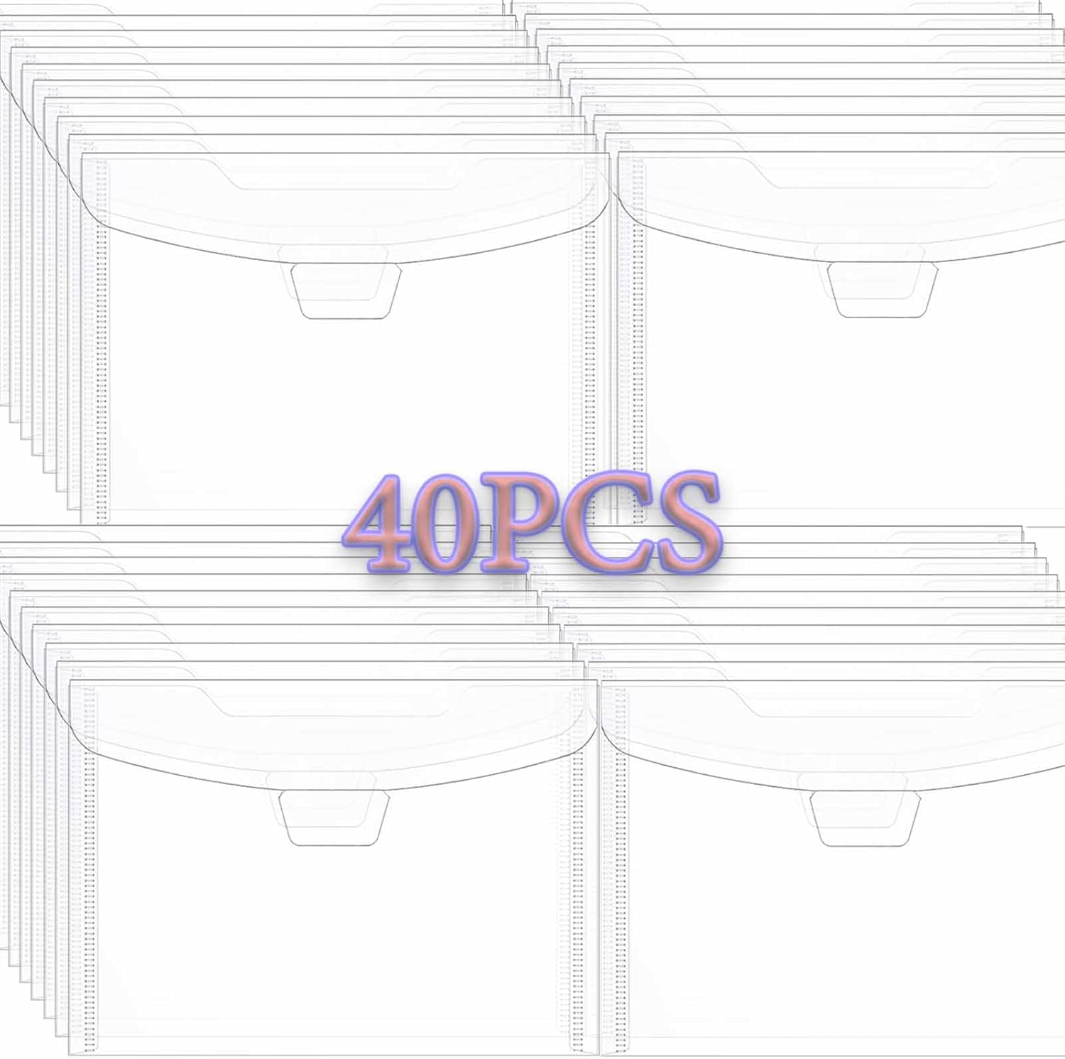 40Pieces Clear Stamp and Dies Storage Bags,Plastic Scrapbooking Storage Bags 7.5x5.5inch Die Storage Pockets Resealable Plastic Envelopes Pockets for with Label Stickers for Cutting Dies Stencil Craft