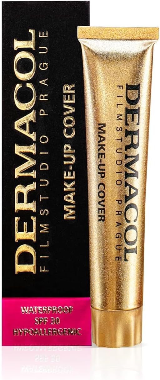 Dermacol - Full Coverage Matte Foundation with SPF 30, Waterproof Foundation for Oily Skin, Acne, & Under Eye Bags, Long-Lasting Makeup, 30g - Shade 208