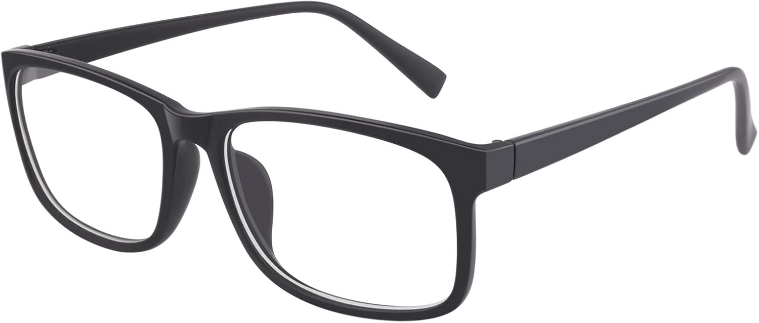 GQUEEN Fake Clear Glasses Non-prescription Eyeglasses Rectangular Frame | Lightweight,Tangle-free Design,Retro Vintage Style,UV400 Protection