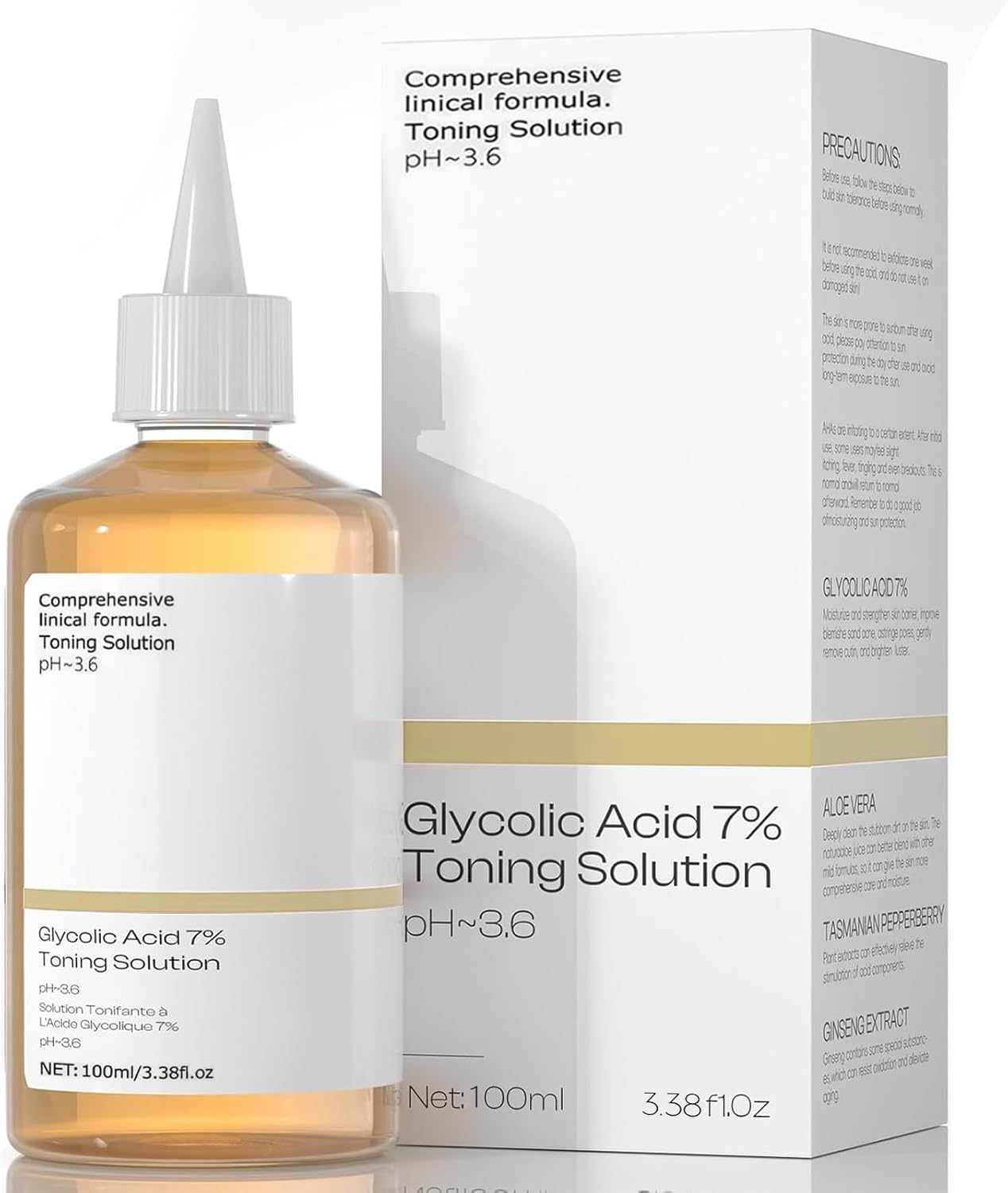 Glycolic Acid The Ordinary, Glycolic Acid 7% Toner, Glycolic Sour 7% Toning, KeepThe Skin Moist, Exfoliating Serum for Face, Facial Exfoliation Astringe Pores (100ML)