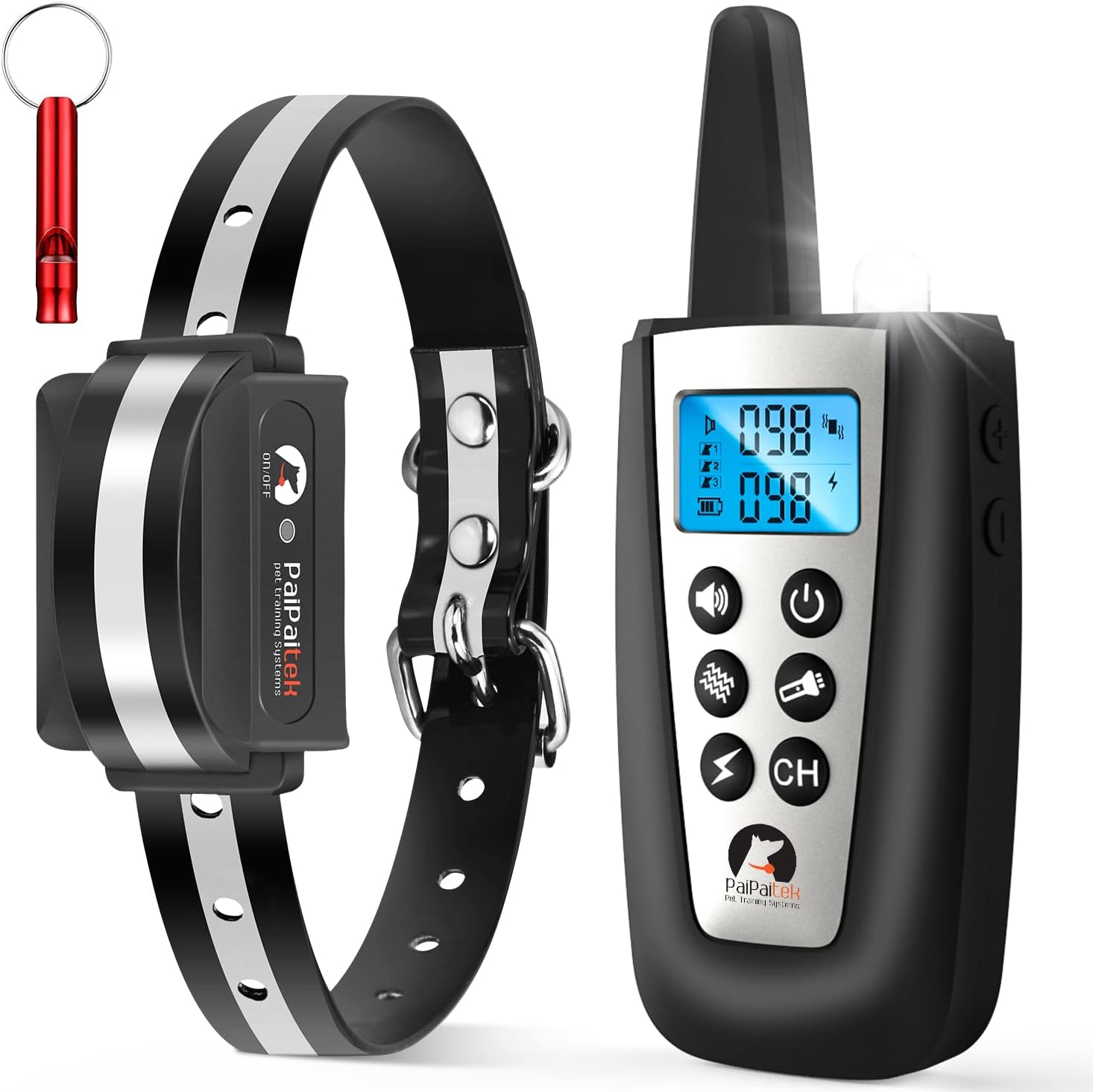 PaiPaitek Bark Collar with Remote, Automatic Bark and Training Collar Combo with Beep, Vibration, Shock, Auto Bark Mode, Up to 3300ft Range Dog Shock Collar for Small, Large and Medium Dogs