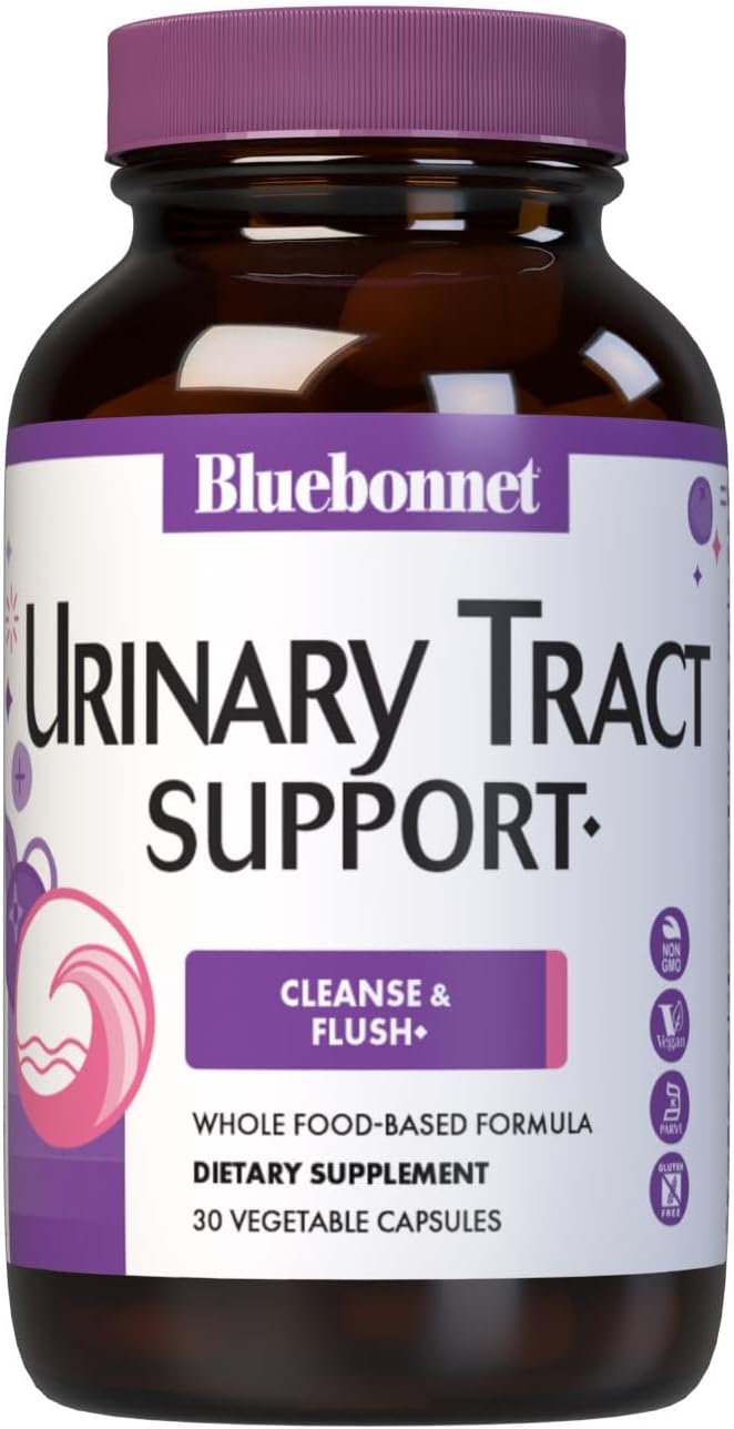 Bluebonnet Nutrition Urinary Tract Support, Cleanse & Flush*, Soy-Free, Gluten-Free, Kosher-Certified, Non-GMO, Dairy-Free, Vegan, 30 Vegetable Capsules, 15 Servings