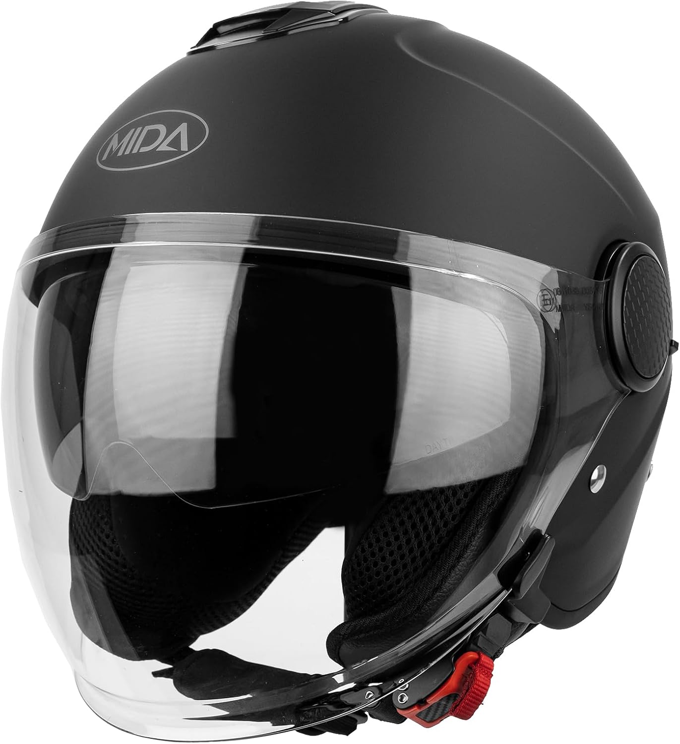 MIDA MV-6 ECE 22.06 Approved Jet DVS Dual Visor Motorbike Scooter Moped Open Face Motorcycle Helmet