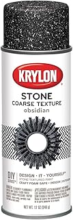 Krylon K18212 Coarse Stone Texture Finish Spray Paint, Obsidian, 12 Ounce