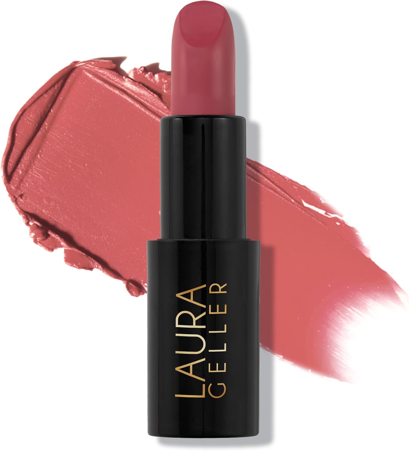 LAURA GELLER NEW YORK Modern Classic Matte Lipstick (Real Rosy) - Long Lasting Lipstick for Ultra-Rich Colour and Long-Lasting Hydration - Matte Finish