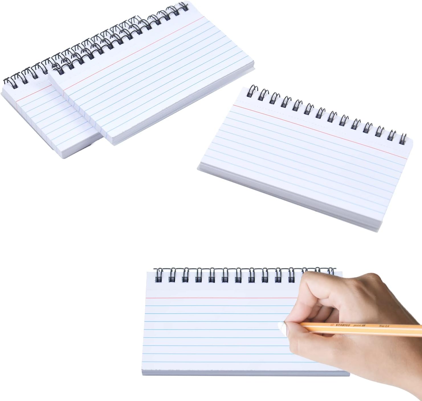 3 Pack Index Cards, 150 Sheets Flash Cards Lined Revision Cards Easy Flip Record Cards Cue Cards for Office Meeting, School Learning, Memory, Sticky Note (White)…